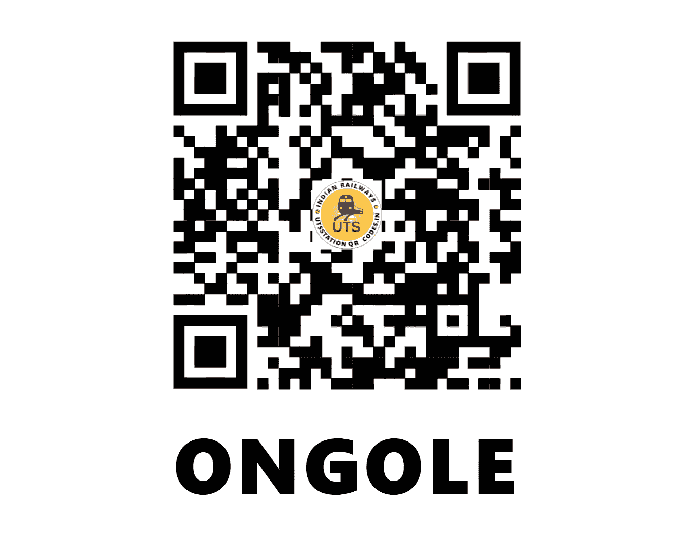 UTS QR Code for ONGOLE - OGL (SC - ANDHRA PRADESH)